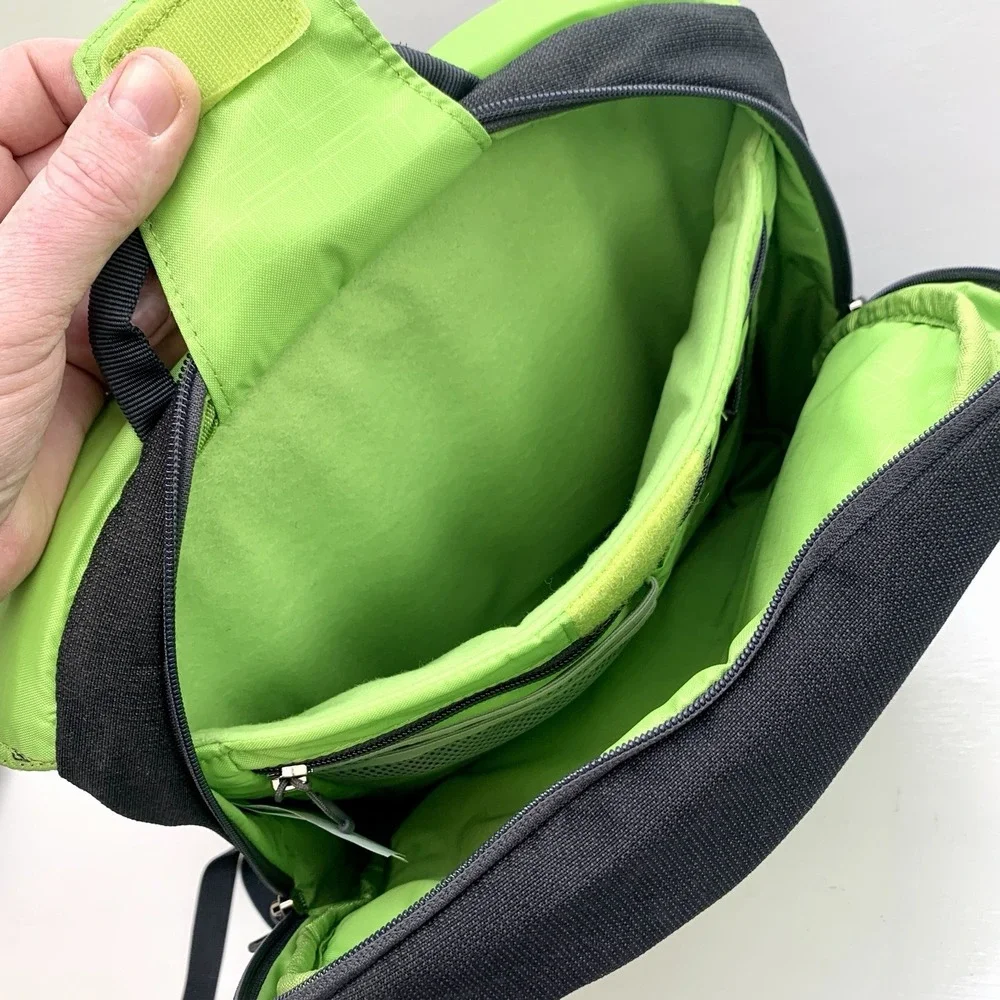 OSPREY Pixel Port Backpack Black w/ Green Lining Laptop Bag, w Osprey Logo